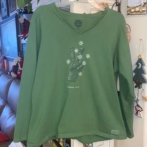 Life is Good Long Sleeve T shirt “Peace Out”